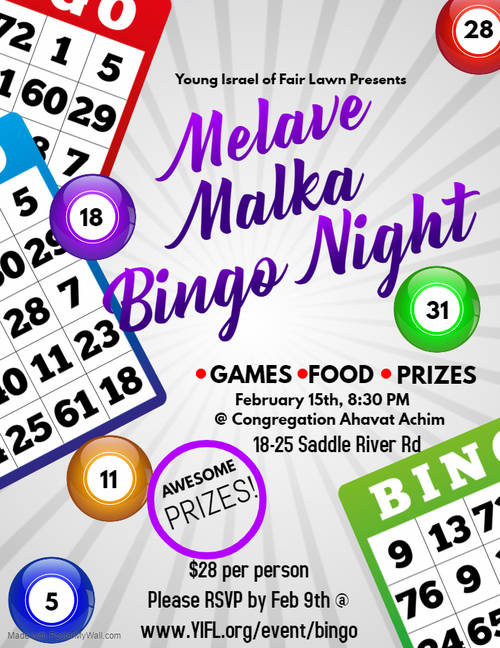 Banner Image for Melave Malke Bingo Night